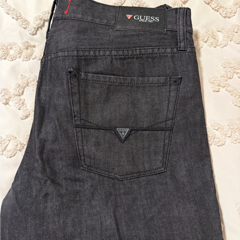GUESS Men's Charcoal Slim Straight Jeans